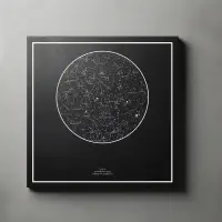 Square personalised star map canvas print