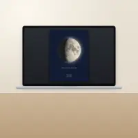 Personalised moon phase print shown as a digital file on a laptop
